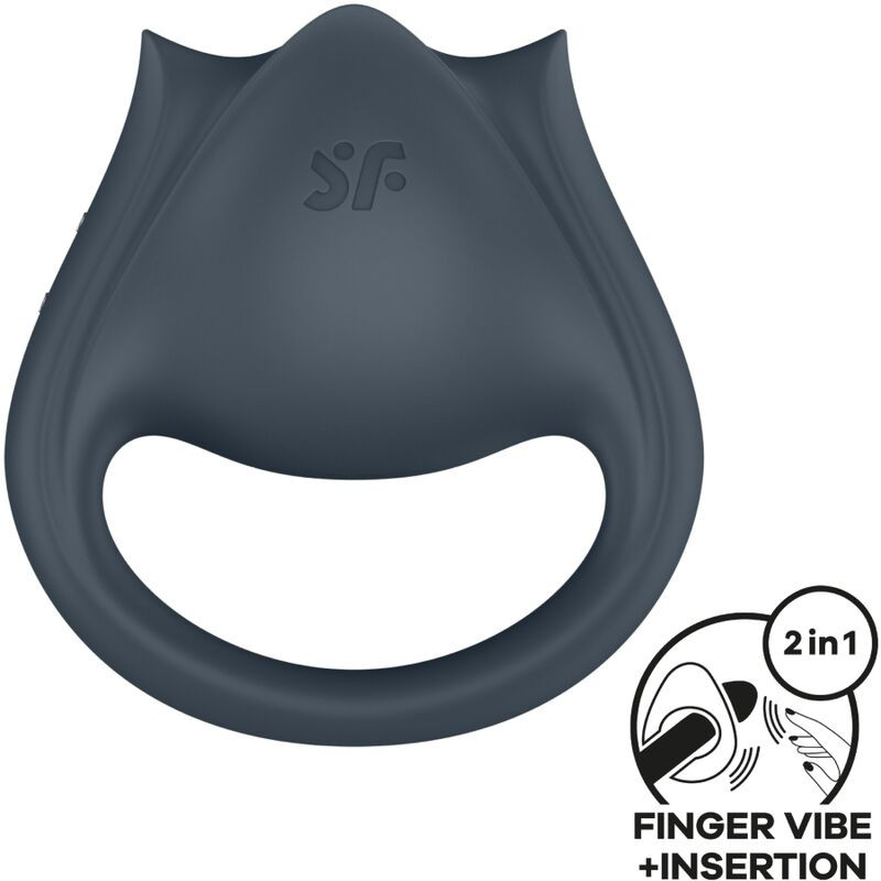 SATISFYER - PERFECT PAIR 2 MULTIWIBRATOR 2 W 1 PENIS RING I STYMULATOR PALCA SZARY