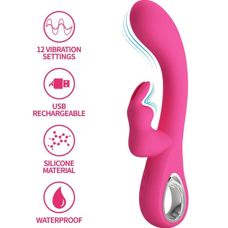 PRETTY LOVE - NOVAK RABBIT VIBRATOR 12 VIBRATIONS PINK PRETTY LOVE - NOVAK RABBIT VIBRATOR 12 VIBRATIONS PINK