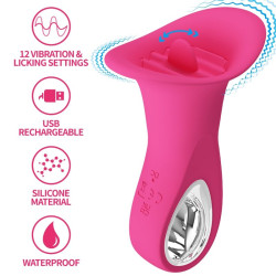 PRETTY LOVE - CLYDE WIBRATOR ORALNY WIBRATOR JĘZYK WIBRACYJNY 12 WIBRACJI RÓŻOWY
