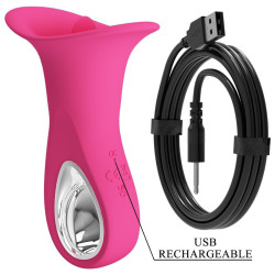 PRETTY LOVE - CLYDE WIBRATOR ORALNY WIBRATOR JĘZYK WIBRACYJNY 12 WIBRACJI RÓŻOWY