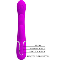 PRETTY LOVE - SHANIA TRIPLE RABBIT WIBRATOR WIELOFUNKCYJNY RÓŻOWY