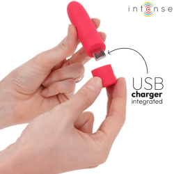INTENSE - SYMONE  USB WIBRACYJNA KULA 8 WIBRACJI CZERWONA 10 X 2,2 CM
