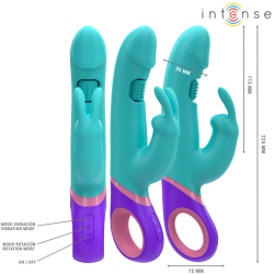 INTENSE - MONICA WIBRATOR  RABBIT Z OBROTOWYM STYMULATOREM PUNKTU G NIEBIESKI