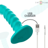 INTENSE - VIBRADOR BUFFY TAMANHO P DESIGN ESPIRAL 10 VIBRAÇÕES CONTROLE REMOTO AZUL