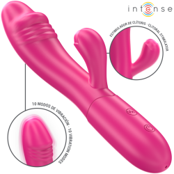 INTENSE - IVY WIBRATOR ELASTYCZNY 10 WIBRACJI Z STYMULUJĄCYM JĘZYKIEM RÓŻOWY
