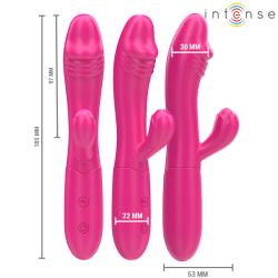 INTENSE - IVY WIBRATOR ELASTYCZNY 10 WIBRACJI Z STYMULUJĄCYM JĘZYKIEM RÓŻOWY