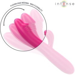 INTENSE - IVY WIBRATOR ELASTYCZNY 10 WIBRACJI Z STYMULUJĄCYM JĘZYKIEM RÓŻOWY