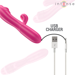 INTENSE - IVY WIBRATOR ELASTYCZNY 10 WIBRACJI Z STYMULUJĄCYM JĘZYKIEM RÓŻOWY