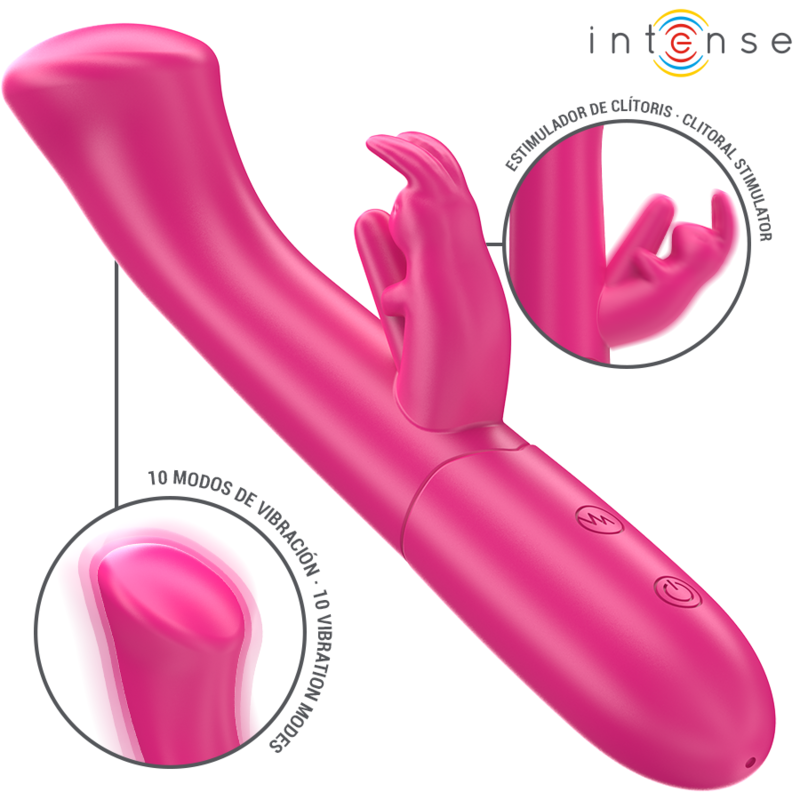 INTENSE - JULIETA RABBIT WIBRATOR 18,6 CM 10 WIBRACJI RÓŻOWY