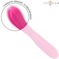 INTENSE - LISETTE WIBRATOR 19 CM ELASTYCZNY 10 WIBRACJI RÓŻOWY