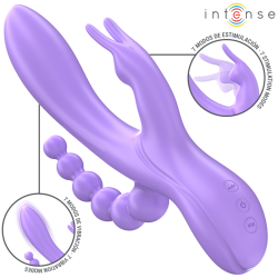 INTENSE - MIKO TRIPLE WIBRATOR KRÓLIK I STYMULATOR I ANAL 7 WIBRACJI FIOLETOWY