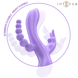 INTENSE - MIKO TRIPLE WIBRATOR KRÓLIK I STYMULATOR I ANAL 7 WIBRACJI FIOLETOWY