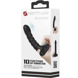 PRETTY LOVE - ALEXANDER FINGER WIBRATOR 10 WIBRACJI CZARNY