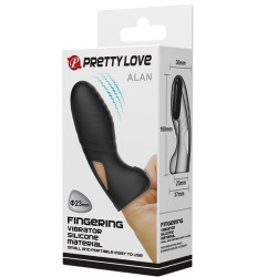 PRETTY LOVE - ALAN SILIKONOWY WIBRATOR NA PALCACH CZARNY