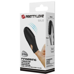 PRETTY LOVE - GILO SILIKONOWY WIBRATOR NA PALCACH CZARNY