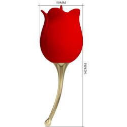 PRETTY LOVE - ROSE LOVER ROSE STYMULATOR ŁECHTACZKI 12 WIBRACJI CZERWONY