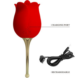 PRETTY LOVE - ROSE LOVER ROSE STYMULATOR ŁECHTACZKI 12 WIBRACJI CZERWONY