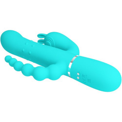 PRETTY LOVE - CAMMY 4 W 1 WIELOFUNKCYJNY POTRÓJNY WIBRATOR KRÓLIK NIEBIESKI
