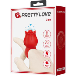 PRETTY LOVE - JAE WIBRATOR W KSZTAŁCIE RÓŻY PALCA 10 WIBRACJI CZERWONY