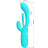 PRETTY LOVE - SHANIA TRIPLE RABBIT WIELOFUNKCYJNY WIBRATOR 3 W 1 NIEBIESKI