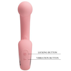 PRETTY LOVE - ERYNNYES VIBRATORE PUNTO G + STIMOLATORE CLITORIDEO 10 VIBRAZIONI ROSA