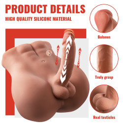 XISE - BERTLETT DILDO ASS REALISTYCZNY DILDO I ODBYT MASTURBATOR POZYCJA PRZEDNIA Z WCISKANIEM 18 CM