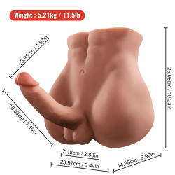 XISE - BERTLETT DILDO ASS REALISTYCZNY DILDO I ODBYT MASTURBATOR POZYCJA PRZEDNIA Z WCISKANIEM 18 CM
