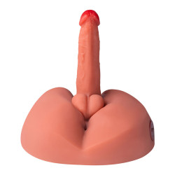 XISE - MIODOWY REALISTYCZNY MASTURBATOR DILDO Z WIBRACJĄ 25 CM