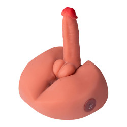 XISE - MIODOWY REALISTYCZNY MASTURBATOR DILDO Z WIBRACJĄ 25 CM