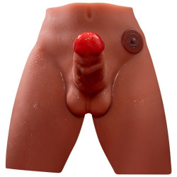 XISE - JASON REALISTYCZNY MASTURBATOR DILDO Z WCISKANIEM I WIBRACJĄ 17 CM