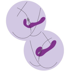 XOCOON - VIBRATORE 2 IN 1 STRAPLESS STRAP-ON CON TELECOMANDO VIOLA