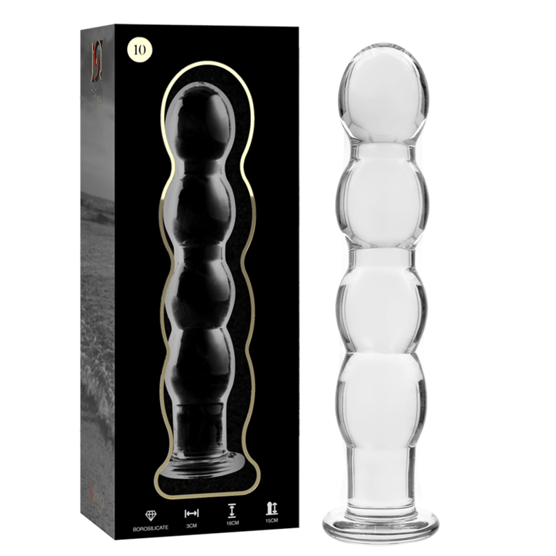 NEBULA SERIES BY IBIZA - MODEL 10 DILDO SZKLO BOROSILIKATOWE PRZEZROCZYSTE 16.5 CM -O- 3.5 CM