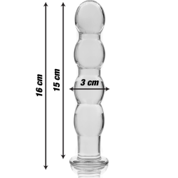 NEBULA SERIES BY IBIZA - MODEL 10 DILDO SZKLO BOROSILIKATOWE PRZEZROCZYSTE 16.5 CM -O- 3.5 CM