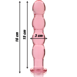 NEBULA SERIES BY IBIZA - MODELL 10 DILDO BOROSILIKATGLAS ROSA 16.5 CM -O- 3.5 CM