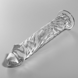 NEBULA SERIES BY IBIZA - MODEL 12 DILDO SZKLO BOROSILIKATOWE PRZEZROCZYSTE 17 CM -O- 3.5 CM