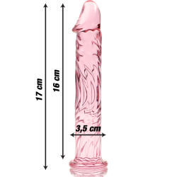 NEBULA SERIES BY IBIZA - MODÈLE 12 GODE EN VERRE BOROSILICATE ROSE 17 CM -O- 3.5 CM