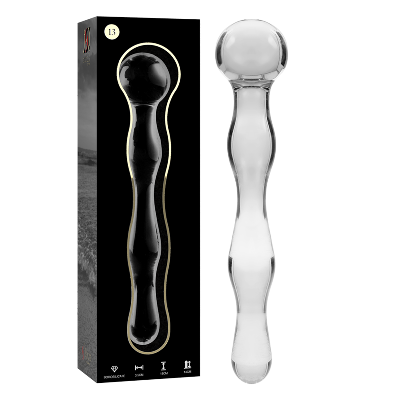 NEBULA SERIES BY IBIZA - MODEL 13 DILDO SZKLO BOROSILIKATOWE PRZEZROCZYSTE 18 CM -O- 3.5 CM