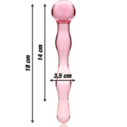 NEBULA SERIES BY IBIZA - MODELL 13 DILDO BOROSILIKATGLAS ROSA 18 CM -O- 3.5 CM