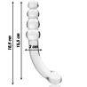 NEBULA SERIES BY IBIZA - MODEL 14 DILDO SZKLO BOROSILIKATOWE PRZEZROCZYSTE 18.5 CM -O- 3 CM