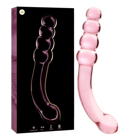 NEBULA SERIES BY IBIZA - MODEL 14 DILDO SZKLO BOROSILIKATOWE ROZOWY 18.5 CM -O- 3 CM