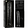 NEBULA SERIES BY IBIZA - MODEL 16 DILDO BOROSILICATE GLASS CLEAR 18.5 CM -O- 3 CM