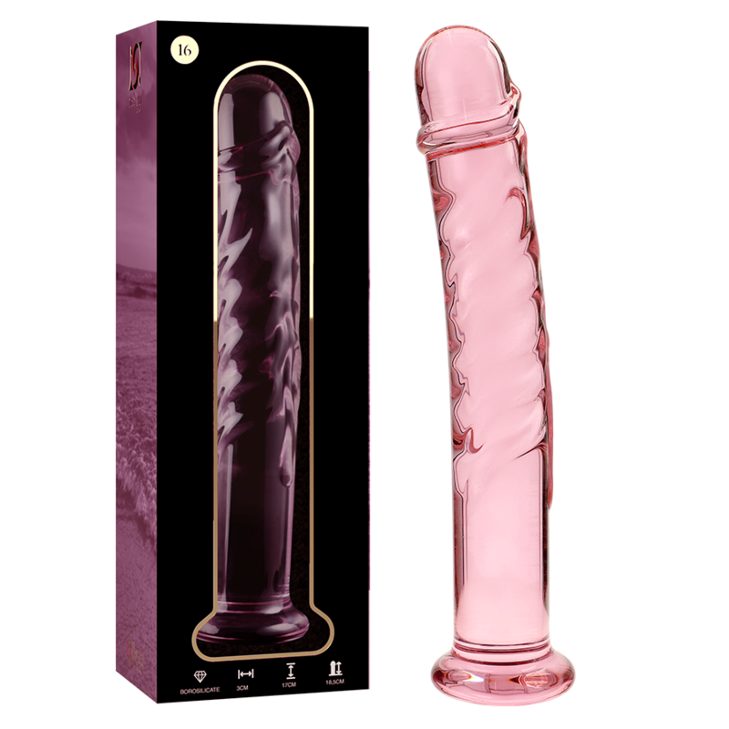 NEBULA SERIES BY IBIZA - MODEL 16 DILDO SZKLO BOROSILIKATOWE ROZOWY 18.5 CM -O- 3 CM