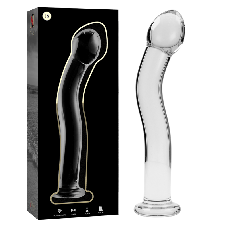 NEBULA SERIES BY IBIZA - MODEL 18 DILDO SZKLO BOROSILIKATOWE PRZEZROCZYSTE 18.5 CM -O- 3.5 CM