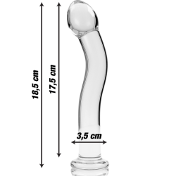 NEBULA SERIES BY IBIZA - MODEL 18 DILDO SZKLO BOROSILIKATOWE PRZEZROCZYSTE 18.5 CM -O- 3.5 CM