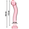 NEBULA SERIES BY IBIZA - MODEL 18 DILDO BOROSILICATE GLASS PINK 18.5 CM -O- 3.5 CM