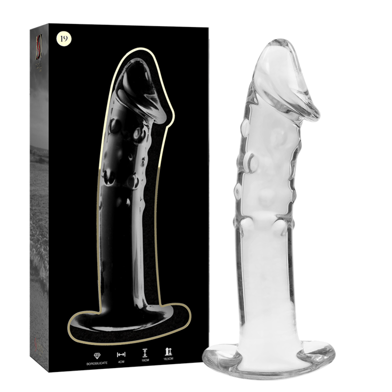 NEBULA SERIES BY IBIZA - MODEL 19 DILDO SZKLO BOROSILIKATOWE PRZEZROCZYSTE 18.5 CM -O- 4 CM