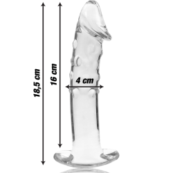 NEBULA SERIES BY IBIZA - MODEL 19 DILDO SZKLO BOROSILIKATOWE PRZEZROCZYSTE 18.5 CM -O- 4 CM