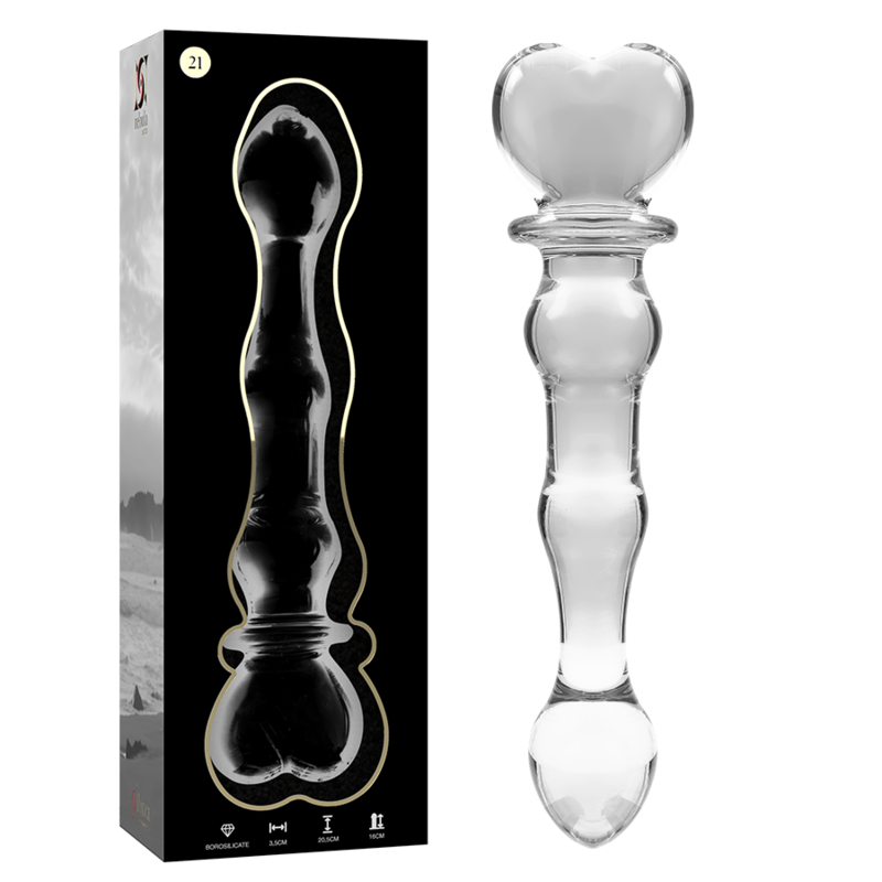 NEBULA SERIES BY IBIZA - MODEL 21 DILDO SZKLO BOROSILIKATOWE PRZEZROCZYSTE 20.5 CM -O- 3.5 CM