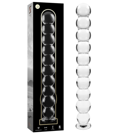 NEBULA SERIES BY IBIZA - MODEL 22 DILDO SZKLO BOROSILIKATOWE PRZEZROCZYSTE 21.5 CM -O- 2.5 CM