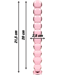 NEBULA SERIES BY IBIZA - MODEL 22 DILDO BOROSILICATE GLASS PINK 21.5 CM -O- 2.5 CM